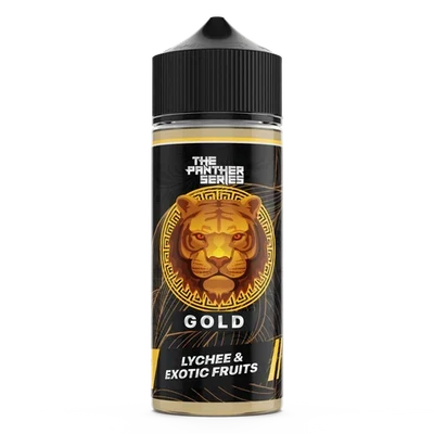 Dr Vapes Gold Panther 120ml lychee freebase e-liquid shortfill bottle - Vape Brothers