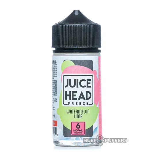Juice Head Watermelon Lime Extra Freeze 100ml freebase e-liquid bottle, front label