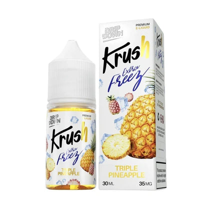 Drip Down Krush Extra Freeze Triple Pineapple 30ml bottle shown with its carton
